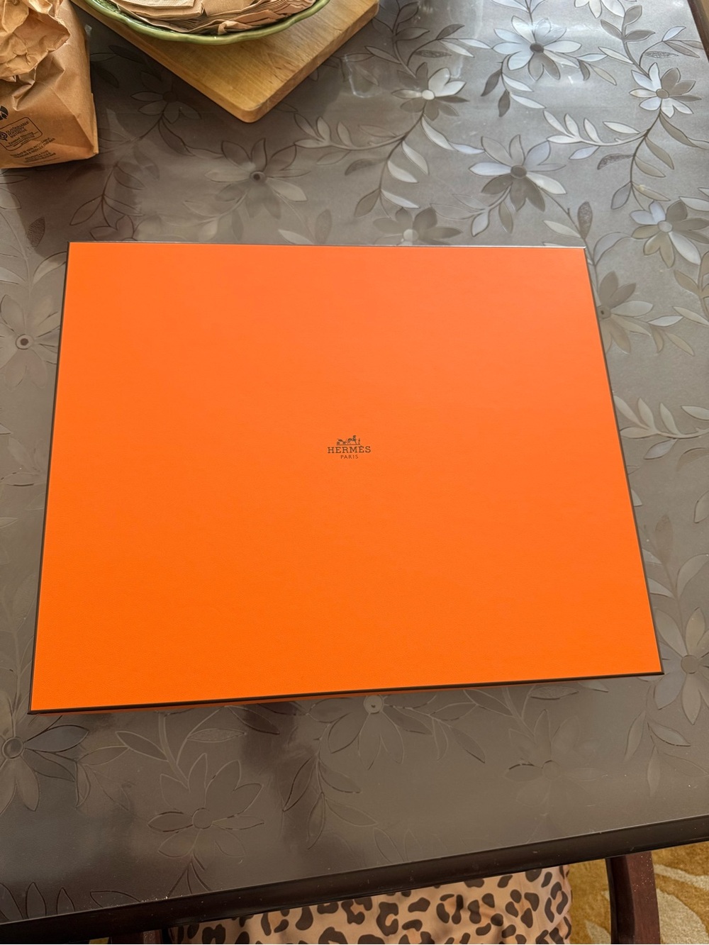 Hermes Orange Signature Presentation Box with Black Trim